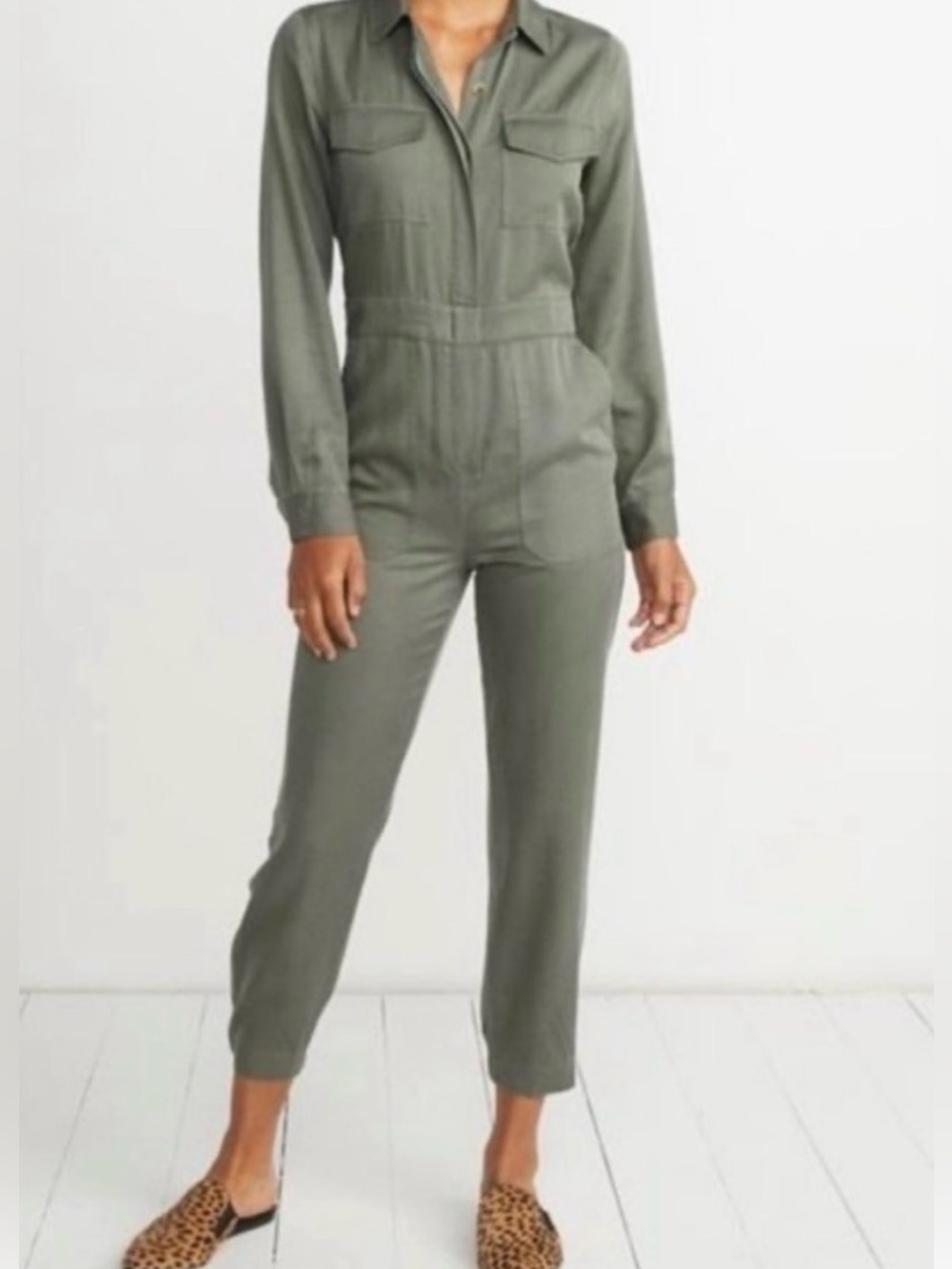 Marine Layer Olive Utility Jumpsuit Size Medium